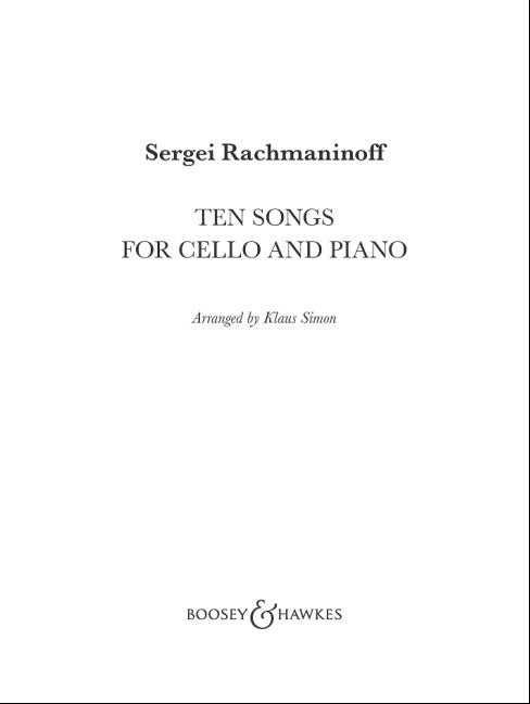 ラフマニノフ：10の歌曲/チェロとピアノ用編曲/Simon編 【輸入：チェロ】 Default Title