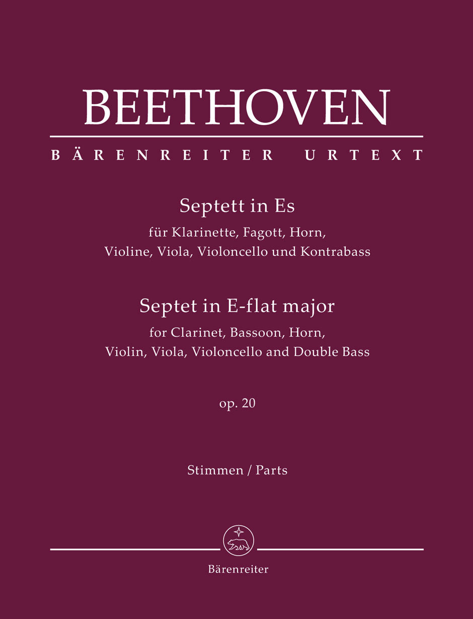 ベートーヴェン：七重奏曲 変ホ長調 Op.20/原典版/デル・マー編: パート譜セット 【輸入：室内楽(パート譜)】