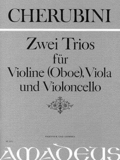 ケルビーニ：2つの三重奏曲～バイオリンまたはオーボエ、ビオラとチェロのための/Paeuler編: スコアとパート譜 【輸入：室内楽(パート譜)】
