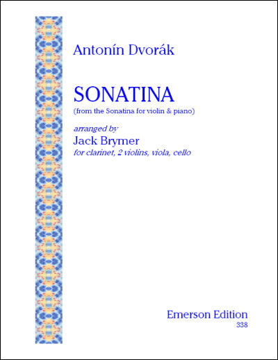ドヴォルザーク：ソナチネ/クラリネット、2本のバイオリン、ビオラとチェロ用編曲/Brymer編 【輸入：室内楽(パート譜)】