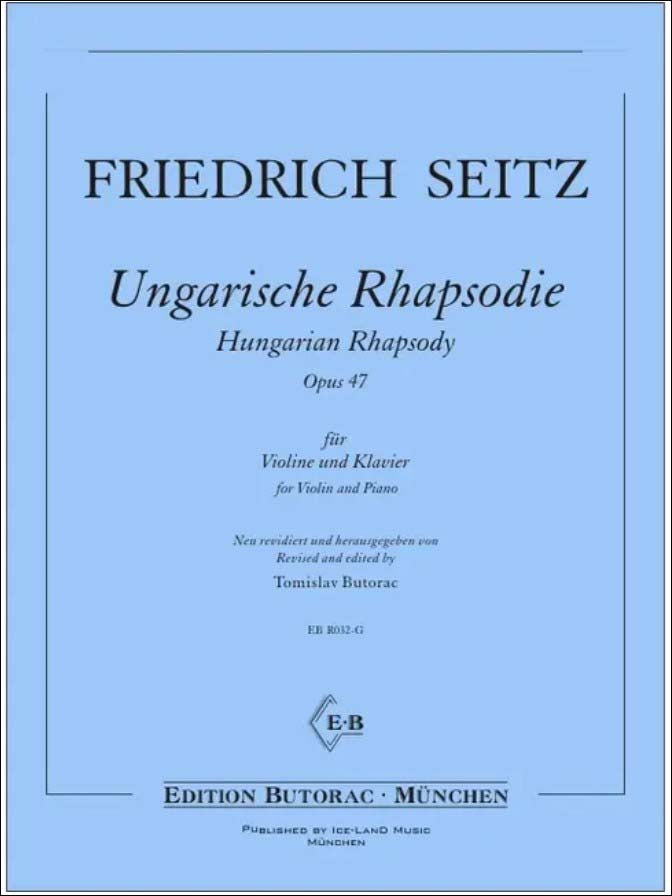 ザイツ：ハンガリー狂詩曲 Op.47/Butorac編 【輸入：ヴァイオリン】