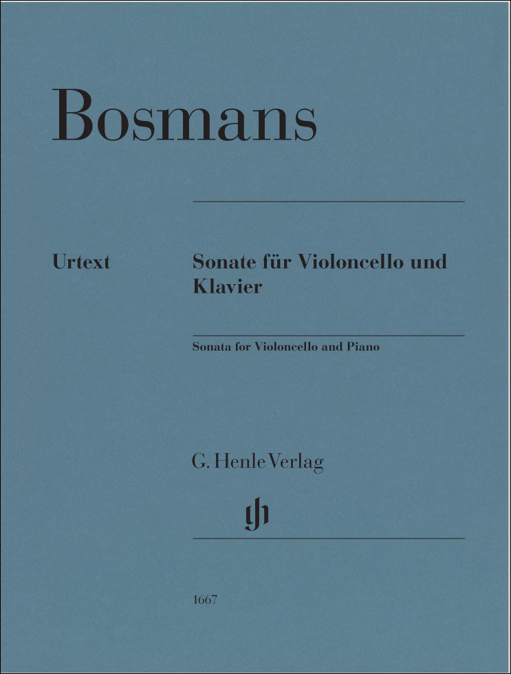 ボスマンス：チェロとピアノのためのソナタ/原典版/Riem運指/Gromesチェロ運指/Pernpeintner編 【輸入：チェロ】