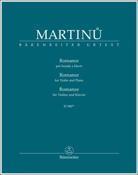 マルティヌー：バイオリンとピアノのためのロマンス H 186bis/原典版/Kratka編 【輸入：ヴァイオリン】