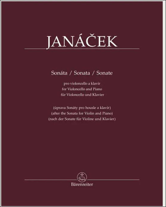 ヤナーチェク：チェロとピアノのためのソナタ (「バイオリンとピアノのソナタ」より)/Barta編 【輸入：チェロ】