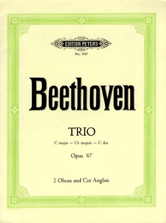 ベートーヴェン:2本のオーボエとイングリッシュ・ホルンのための三重奏曲 ハ長調 Op.87 【輸入:木管アンサンブル】
