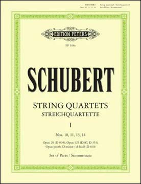 シューベルト：弦楽四重奏曲集 第1巻: D 804, 87, 353, 810/Herrmann編 【輸入：室内楽(パート譜)】