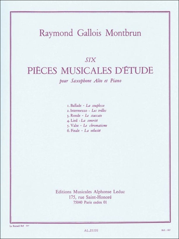 6つの音楽的練習曲 (E-flat管)