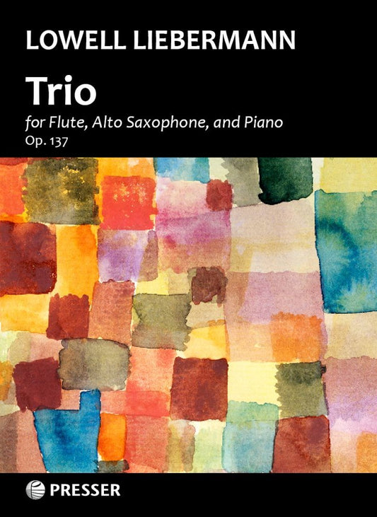 リーバーマン:フルート、アルト・サクソフォンとピアノのための三重奏曲 Op.137: スコアとパート譜セット 【輸入:木管アンサンブル】