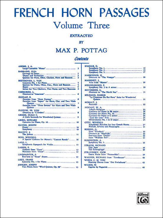 フレンチ・ホルン・パッセージ集 第3巻 【輸入：ホルン】