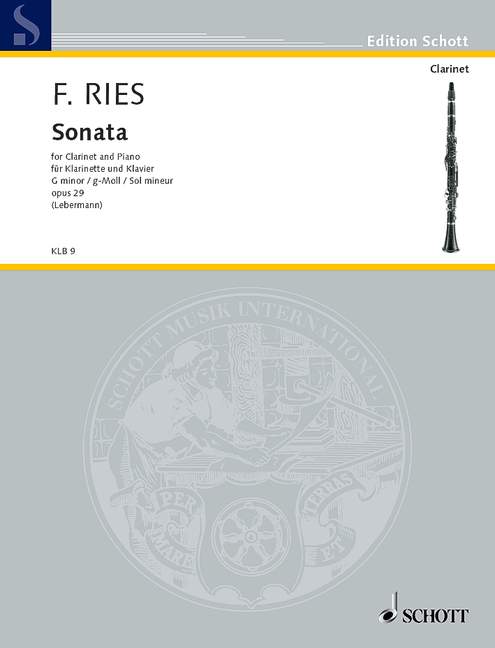 リース:クラリネット・ソナタ ト短調 Op.29/Lebermann編 【輸入:クラリネット】