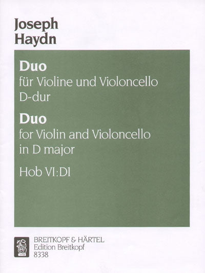 ハイドン：バイオリンとチェロのための二重奏曲 Hob.VId/1 【輸入：室内楽(パート譜)】