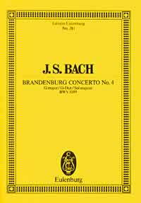 バッハ：ブランデンブルク協奏曲 第4番 ト長調 BWV 1049 【輸入：室内楽(スコア)】