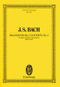 バッハ:ブランデンブルク協奏曲 第4番 ト長調 BWV 1049 【輸入:室内楽(スコア)】