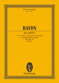 ハイドン：弦楽四重奏曲 第10番 ヘ長調 Hob.III/10 Op.2/4 【輸入：室内楽(スコア)】