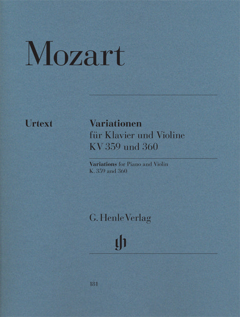モーツァルト：変奏曲集 KV 359-360 【輸入：ヴァイオリン】