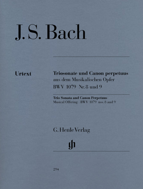 バッハ：音楽の捧げ物 BWV 1079 より トリオ・ソナタと無限カノン/原典版/Eppstein編 【輸入：室内楽(パート譜)】