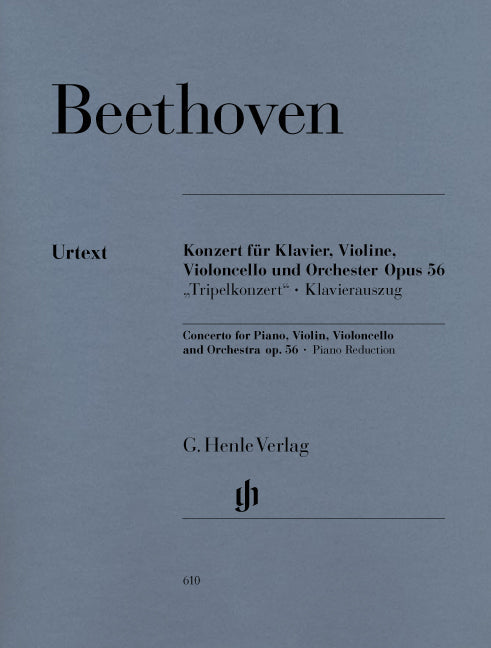 ベートーヴェン：ピアノ、バイオリンとチェロのための三重協奏曲 ハ長調 Op.56/原典版/van der Linde編 【輸入：室内楽(パート譜)】