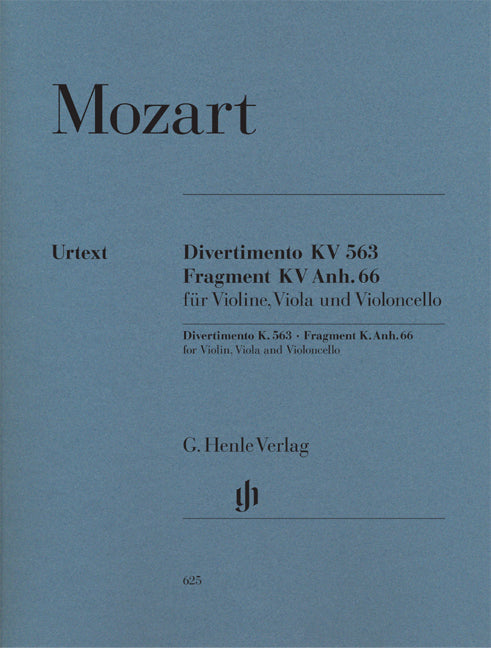 モーツァルト：弦楽三重奏のためのディヴェルティメント 変ホ長調 KV 563、断片 KV Anh 66/原典版/Seiffert編 【輸入：室内楽(パート譜)】