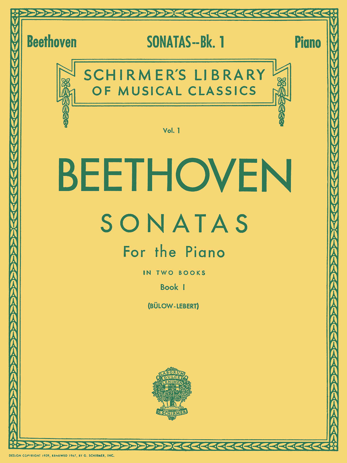 ベートーヴェン：ピアノ・ソナタ全集 第1巻: Op.2-Op.31/Bulow & Lebert編 【輸入：ピアノ】