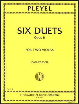 プレイエル：6つの小二重奏曲 Op.8 【輸入：ヴィオラ】