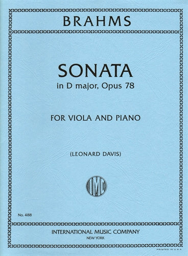 ブラームス：バイオリン・ソナタ 第1番 ト長調 Op.78/ビオラ用編曲 【輸入：ヴィオラ】