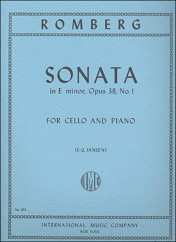 ロンベルク：チェロ・ソナタ ホ短調 Op.38/1 【輸入：チェロ】