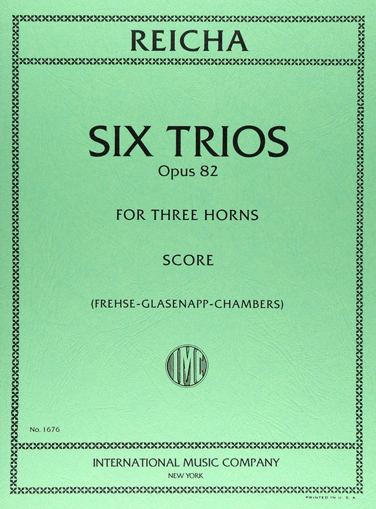 ライヒャ(レイハ)：6つの三重奏曲 Op.82 【輸入：ホルン】