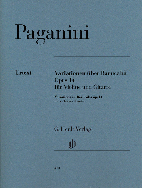 パガニーニ：ジェノヴァの歌「バルカバ」による60の変奏曲 Op.14～バイオリンとギターのための/原典版/De Barbieri & Cantu編 【輸入：室内楽(パート譜)】