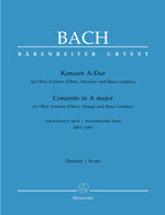 バッハ：オーボエ・ダ・モーレのための協奏曲 イ長調/チェンバロ協奏曲 BWV 1055に基づく編曲版/原典版/Fischer編: 指揮者用大型スコア 【輸入：オーボエとオーケストラ(スコア)】