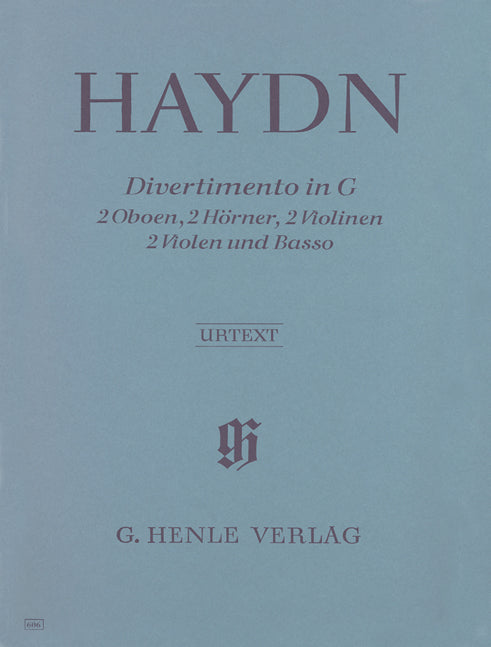 ハイドン：2本のオーボエ、2本のホルン、2本のバイオリン、2本のビオラと通奏低音のためのディヴェルティメント ト長調 Hob.II/9/原典版/Ｇerlash編 【輸入：室内楽(パート譜)】