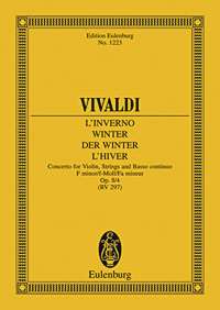 ヴィヴァルディ：バイオリン協奏曲「四季」: 4. 冬 F.I, N.25 RV 297: スタディ・スコア 【輸入：ヴァイオリンとオーケストラ(スコア)】