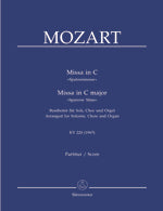 モーツァルト：ミサ・ブレヴィス ハ長調 KV 220 「雀のミサ」(ラテン語)/オルガン伴奏付混声合唱用編曲/Focke編 【輸入：合唱とピアノ】