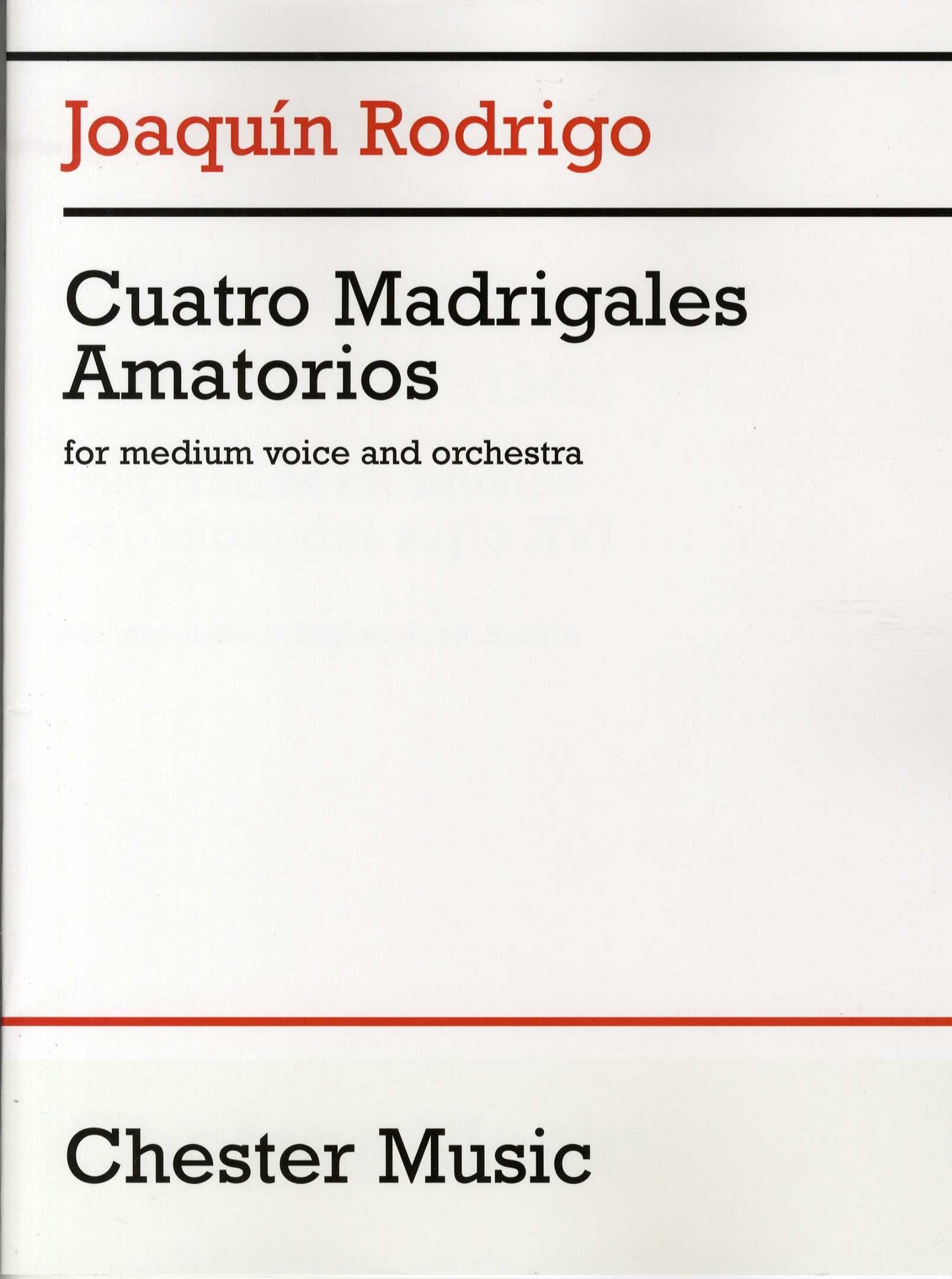 ロドリーゴ：5つの愛のマドリガル～中声とオーケストラのための 【輸入：ヴォーカルとオーケストラ】