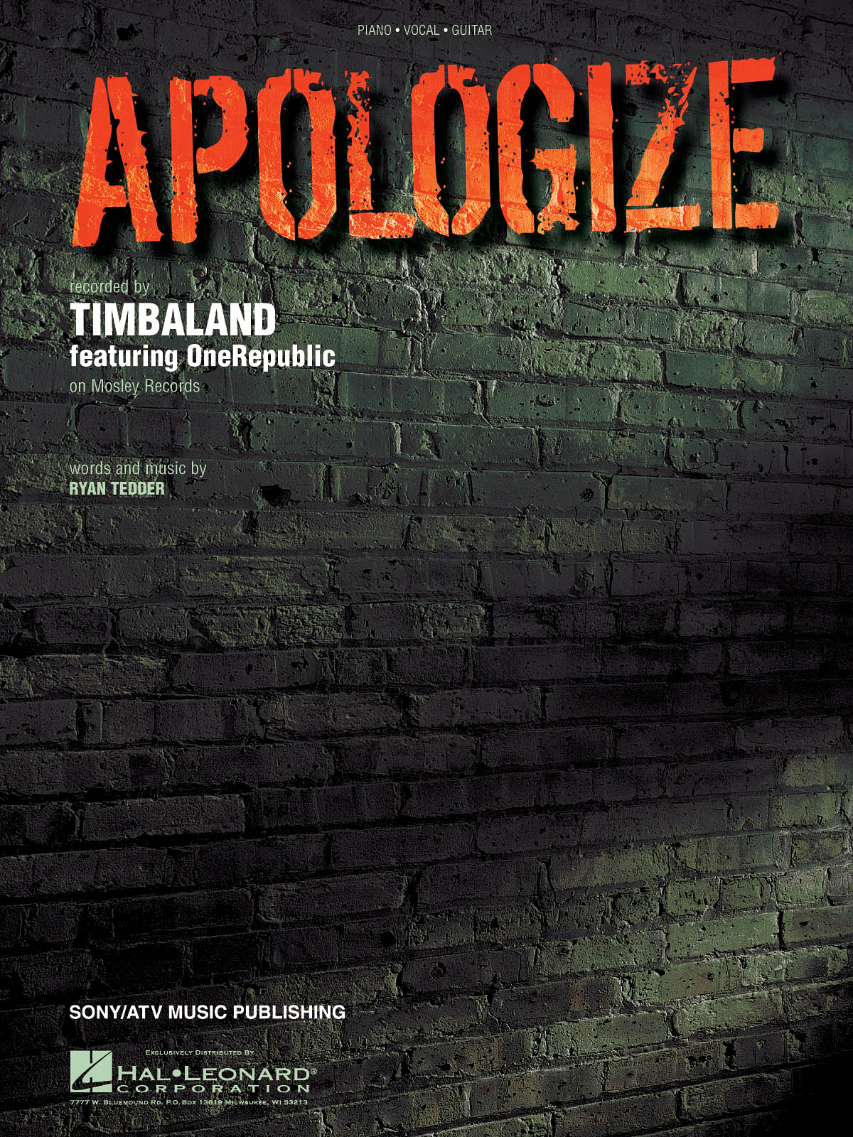 ティンバランド：ティンバランド - Apologize 【輸入：ヴォーカル/ピアノ/ギター】