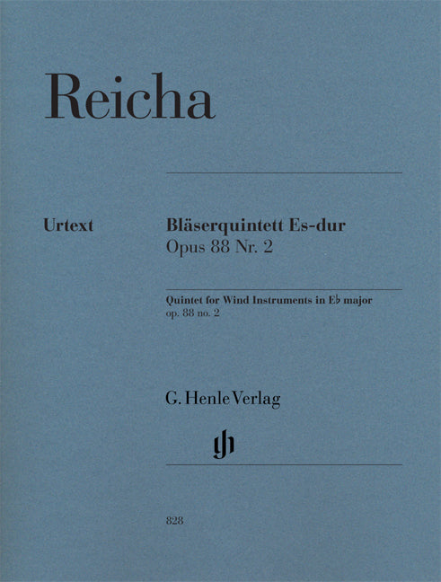 ライヒャ(レイハ):木管五重奏曲 変ホ長調 Op.88/2(Fl,Ob,Cl,Hr,Bs)/原典版/Wiese/Norbert編 【輸入:木管アンサンブル】