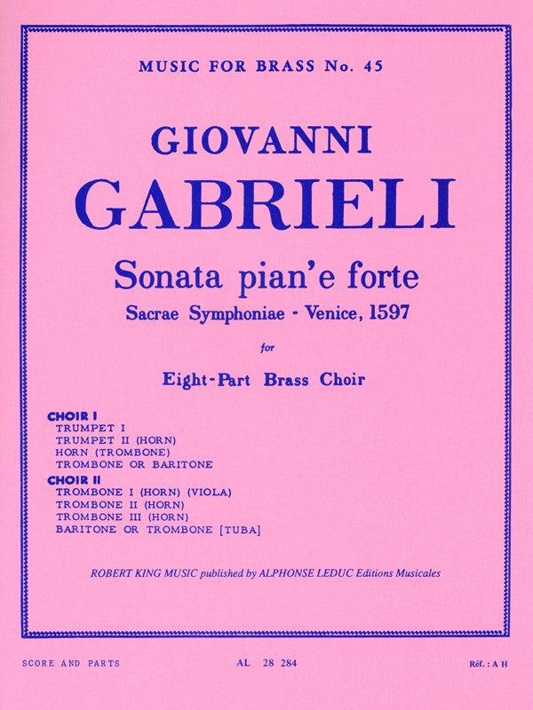 ガブリエーリ：8声のピアノとフォルテのソナタ: スコアとパート譜セット 【輸入：金管アンサンブル】