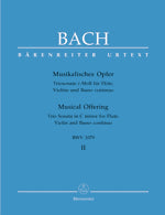 バッハ：「音楽の捧げもの」 BWV 1079より トリオ・ソナタ ハ短調(Fl,Vl,B.C.) 【輸入：室内楽(パート譜)】