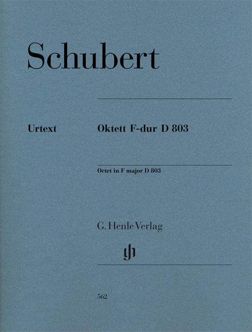 シューベルト：八重奏曲 へ長調 D 803～クラリネット, ファゴット, ホルン, 2本のバイオリン, ビオラ, チェロとコントラバスのための/原典版/Jost編 【輸入：室内楽(パート譜)】
