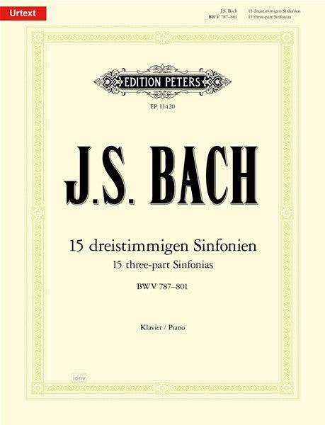 バッハ:シンフォニア(三声のインヴェンション) BWV 787-801/原典版/Bartels編 【輸入:ピアノ】