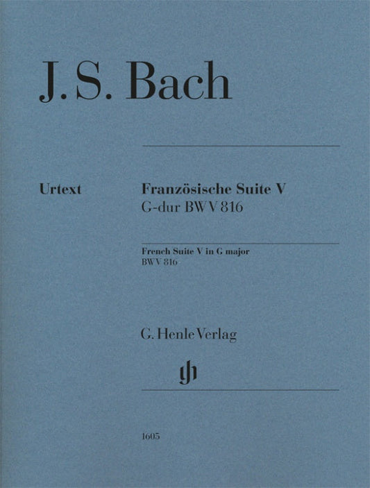 バッハ：フランス組曲 第5番 BWV 816/原典版/Scheideler編/Schneidt運指 【輸入：ピアノ】