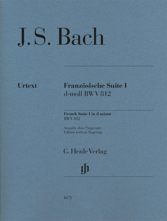バッハ：フランス組曲 第1番 BWV 812/原典版/Scheideler編/運指なし 【輸入：ピアノ】