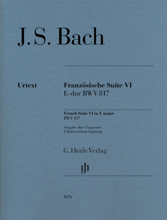 バッハ：フランス組曲 第6番 BWV 817/原典版/Scheideler編/運指なし 【輸入：ピアノ】