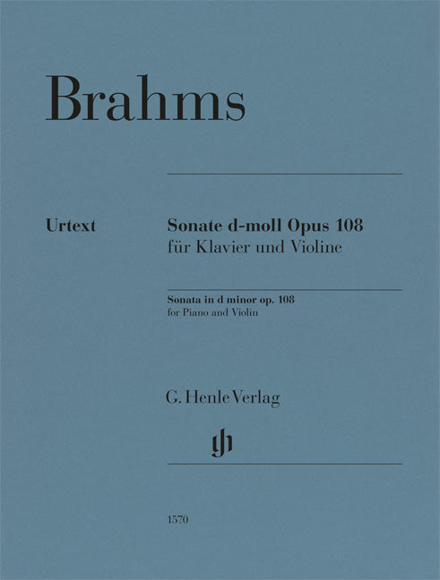 ブラームス：バイオリン・ソナタ 第3番 ニ短調 Op.108/原典版/Wiechert編 【輸入：ヴァイオリン】