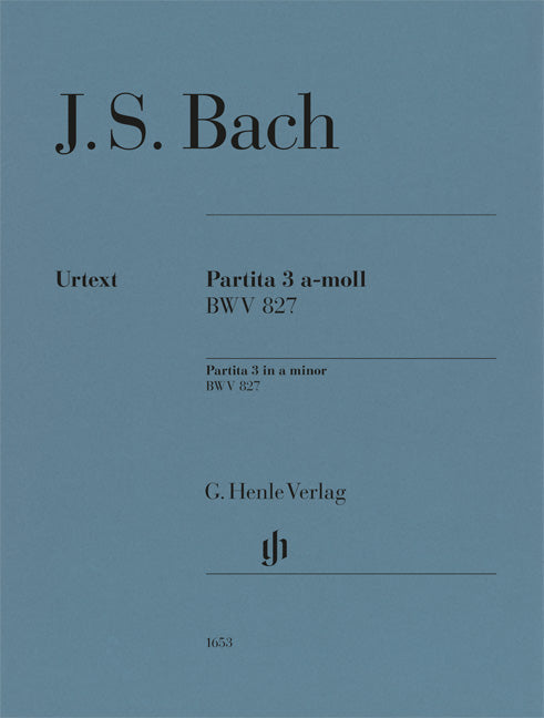 バッハ：パルティータ 第3番 イ短調 BWV 826/原典版/Scheideler編/Youn運指 【輸入：ピアノ】