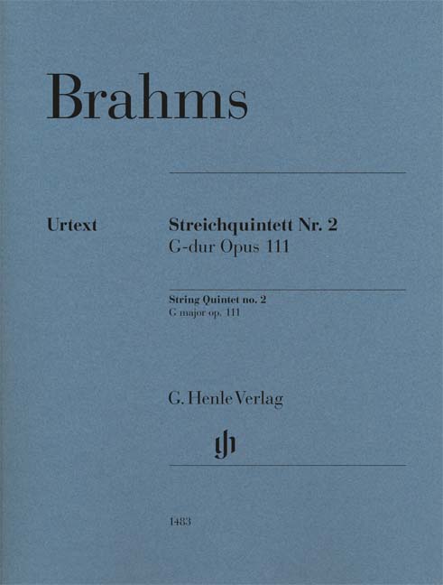ブラームス：弦楽五重奏曲 第2番 ト長調 Op.111/原典版/Kirsch編 【輸入：室内楽(パート譜)】