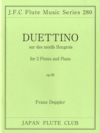 フルートクラブ名曲シリーズ２８０　トップラー作曲ハンガリーの主題による小ニ重奏曲　改訂第一版