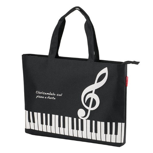 Pianoline ファスナー付き撥水コートバッグ(ト音記号)