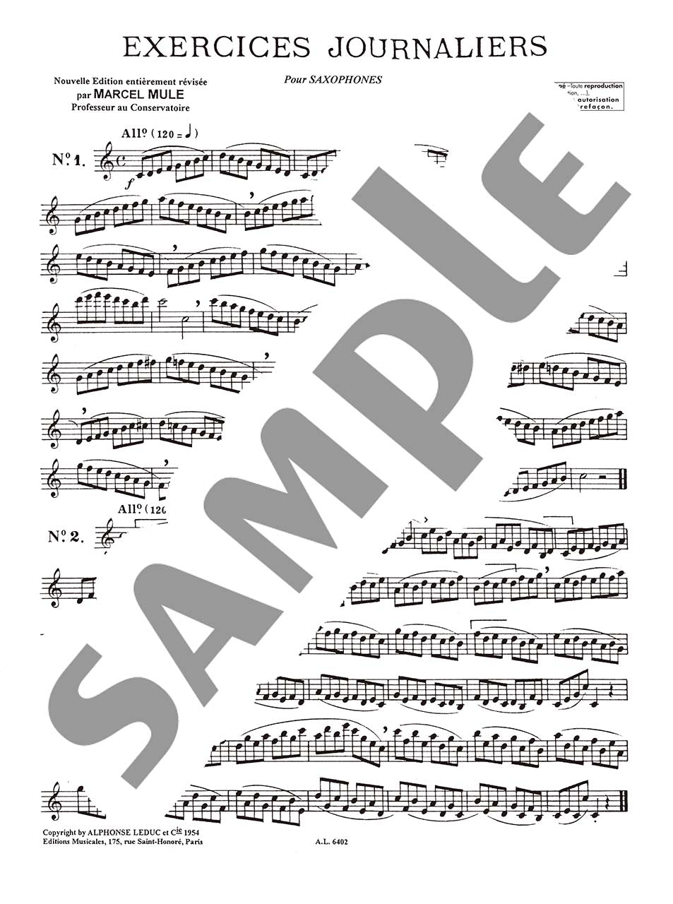 クローゼ/ミュール:サクソフォンのための25の日課練習 ルデュック社ライセンス版_2