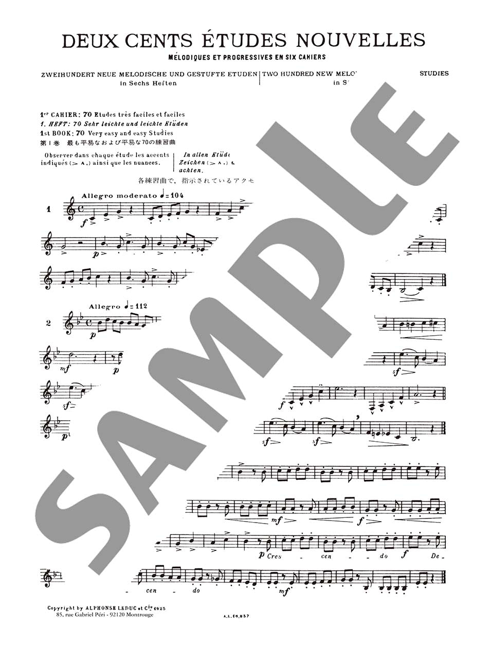 アルフォンス:旋律的・漸進的な新しい200のホルン練習曲 第1巻 ルデュック社ライセンス版_2