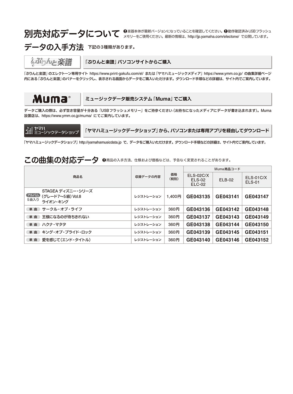 STAGEA ディズニー 7～5級 Vol.8 ライオン・キング_1